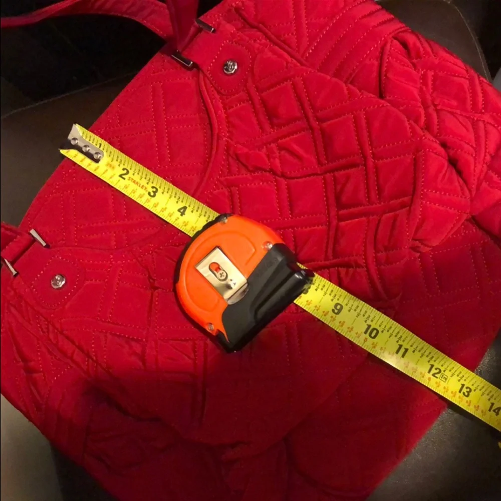 VERA BRADLEY Red Diamond Quilted Long Strap Shoulder Bag w/ Exterior Pockets - Picture 13 of 16